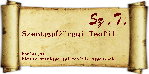 Szentgyörgyi Teofil névjegykártya